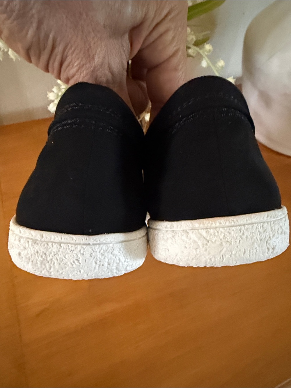 Lucky Brand Black Suede Slip-On Sneakers with White Sole - Picture 6 of 13
